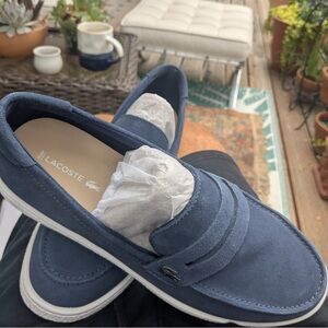 Lacoste Navy Suede Loafers NEW